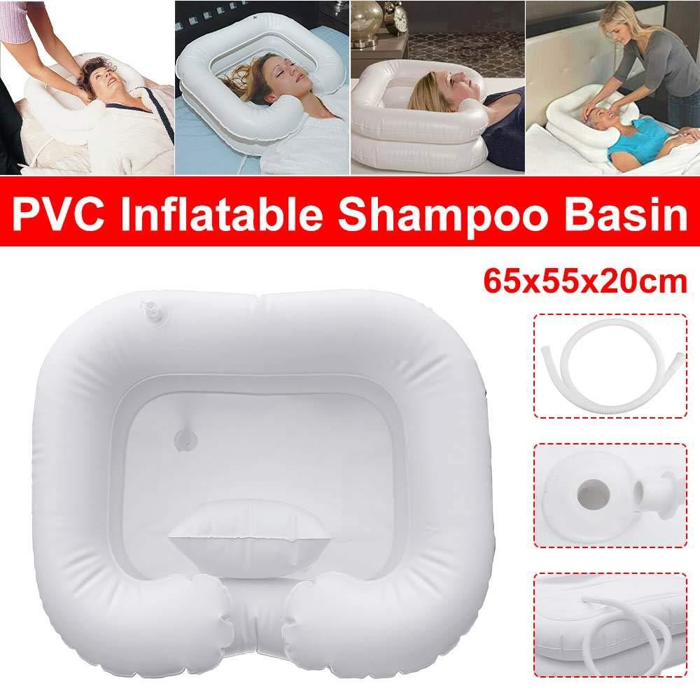 LIUsj JUNST Inflatable Sink Wash Basin Inflatable Shampoo Basin Tub Portable Hair Washing Bowl with Pillow for The Elderly, Disabled, Bedridden and Handicapped in Bed Washing Hair