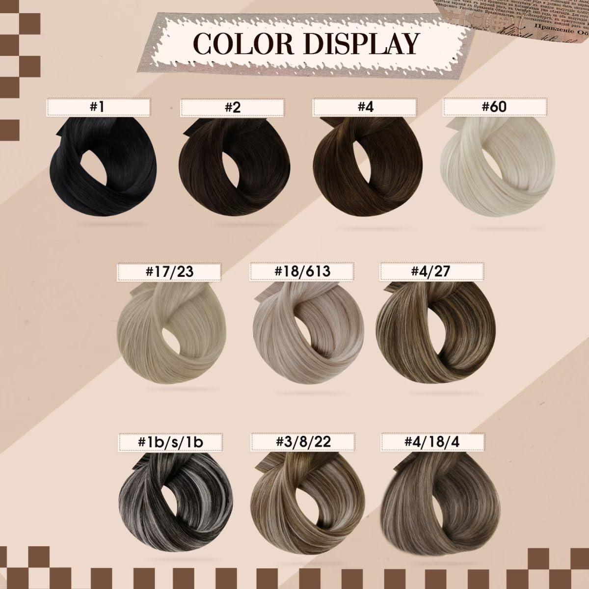 Hetto Hetto Nano Ring Hair Extensions Remy Hair Nano Hair Extensions Balayage Darker Brown to Light Brown with Medium Blonde Nano Bead Hair Extensions Pre Bonded Human Hair 16 Inch 50 Strands 50g