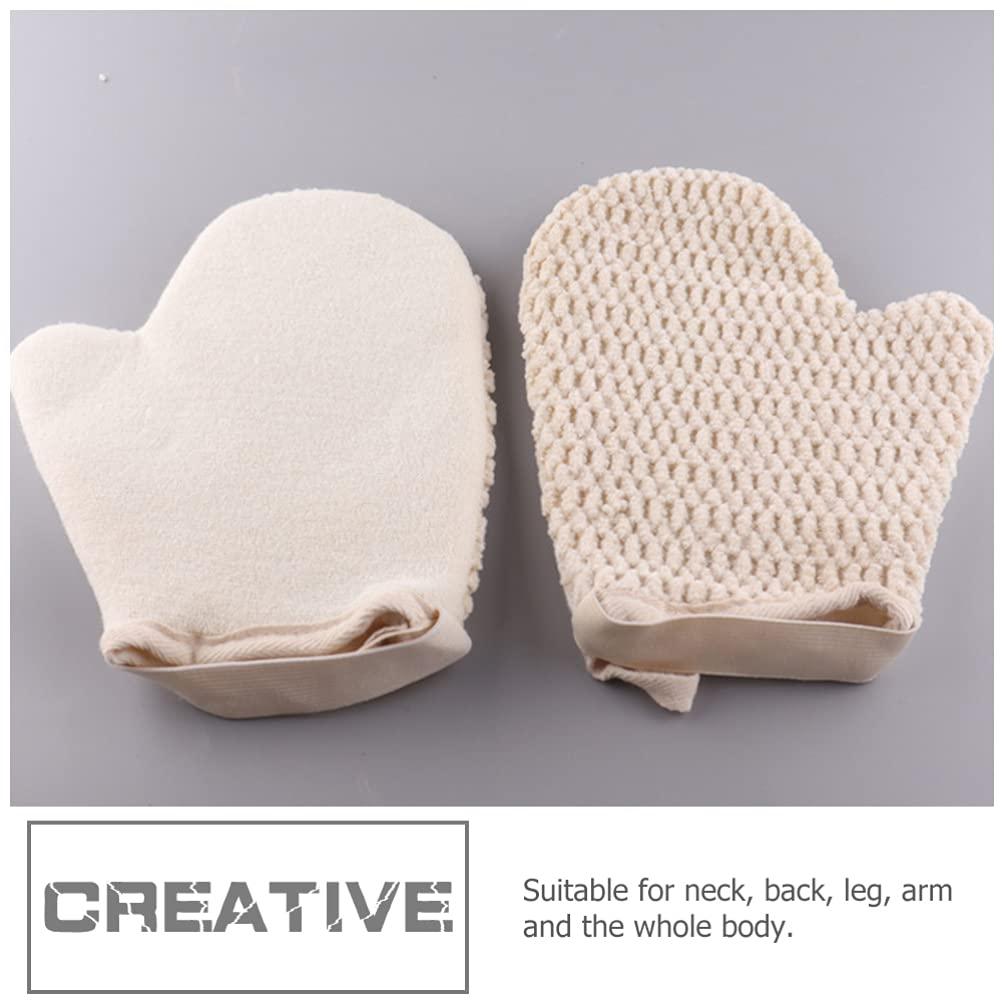 FOMIYES FOMIYES 2PCS bath gloves korean exfoliating gloves deep exfoliating mitt for shower exfoliating loofah pads shower gloves makeup remover mitts Chenille exfoliating brush face