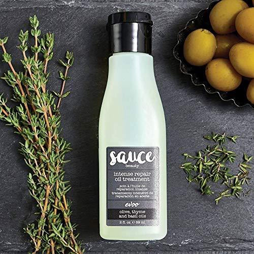 SAUCE BEAUTY SAUCE BEAUTY Intense Repair Olive Oil Treatment - Hair Oil for Curly Hair w/Olive, Thyme & Basil Oils - 2 Fl Oz Hair Oil for Damaged Hair & Split Ends (EVOO)