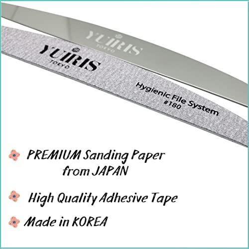 YUIRIS YuiRis EZ Peel and Stick Nail File 180G Zebra File with Metal Base & 20 Refills Disposable Files for Acrylic Nails Gel Nails Replaceable Nail File