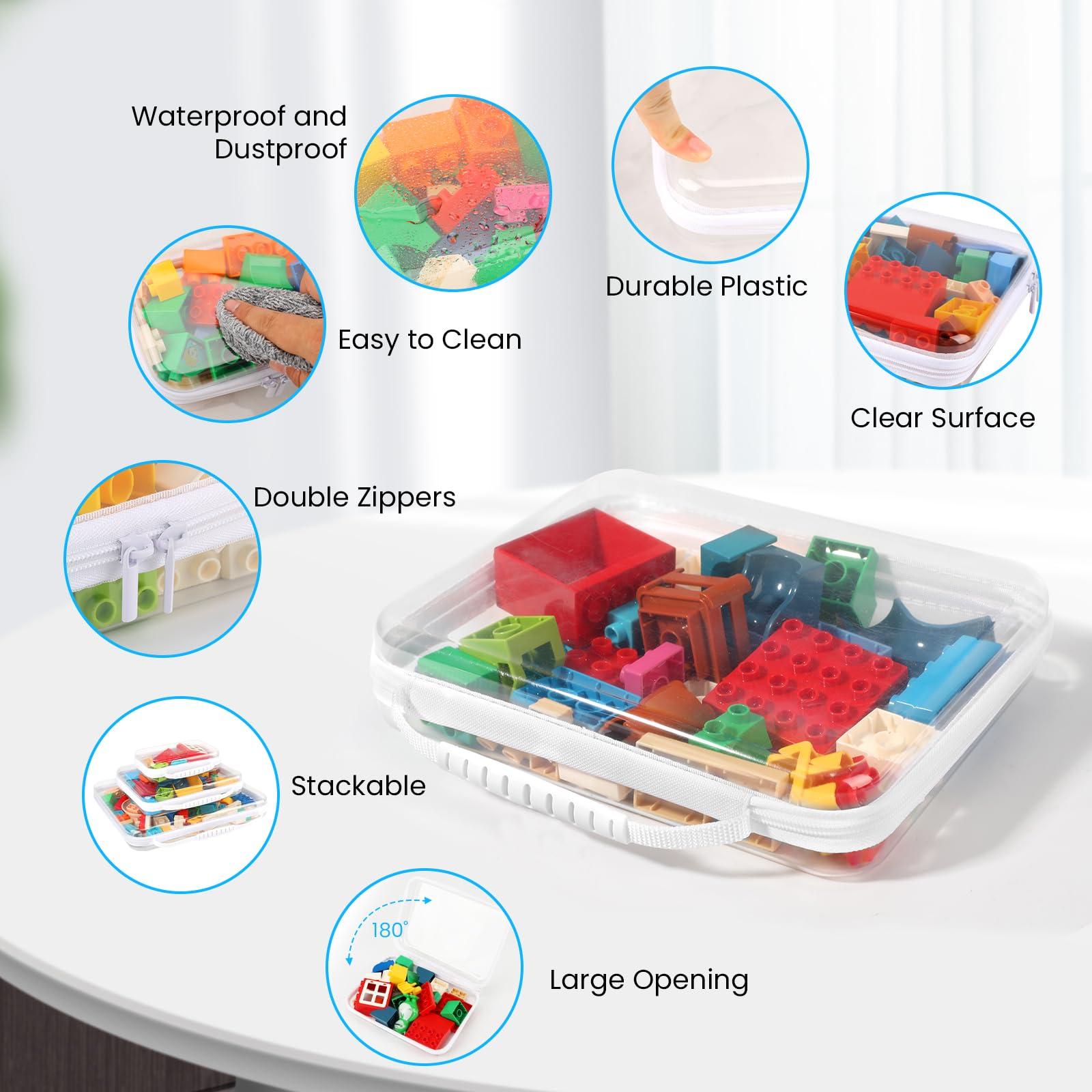 EAROND EAROND 3 Pack XL Zippered Hard Shell Pouch,Clear Plastic Zipper Case,Hard Sided Clear Zipper Case for Storage,Clear Zipper Storage Bags,Portable Waterproof Diaper Bag Cosmetic Bag(3 Pcs-XL+L+S)