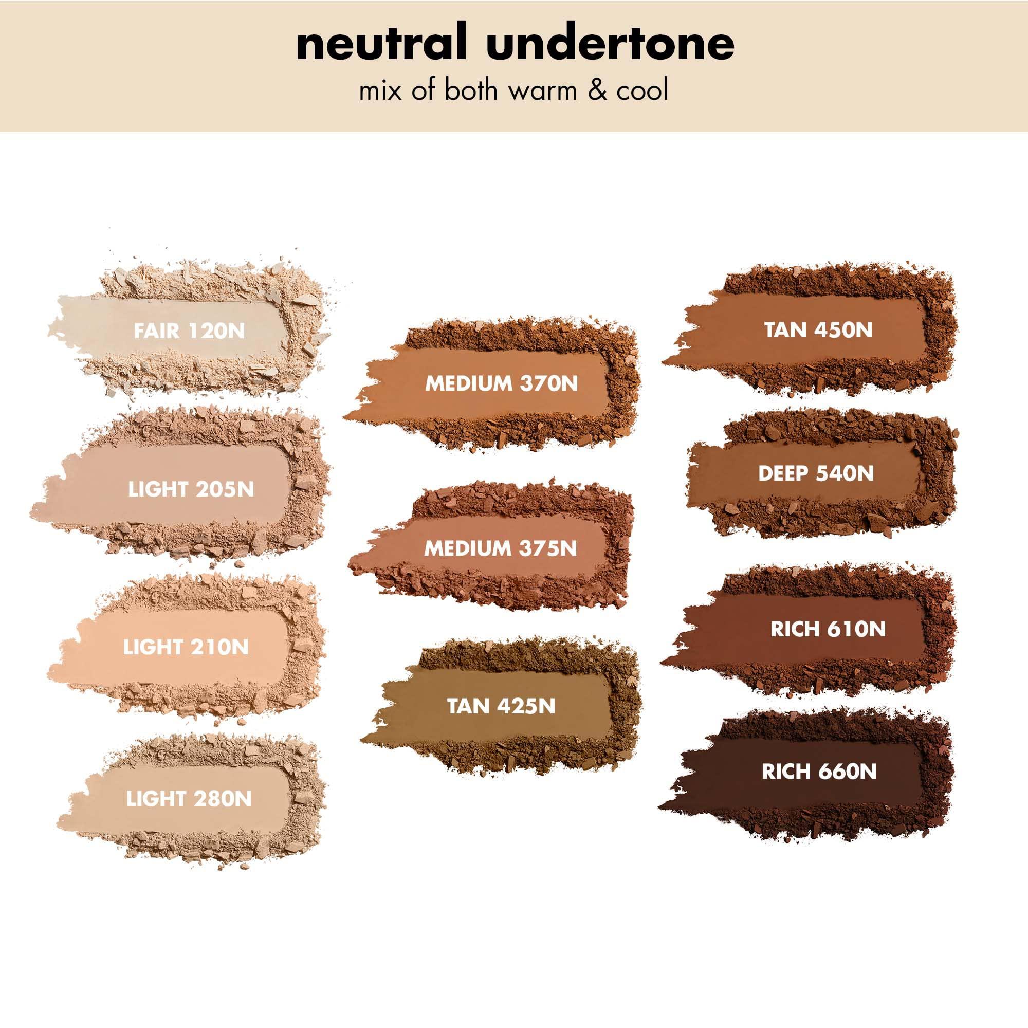 e.l.f. e.l.f. Camo Powder Foundation, Lightweight, Primer-Infused Buildable & Long-Lasting Medium-to-Full Coverage Foundation, Medium 370 N