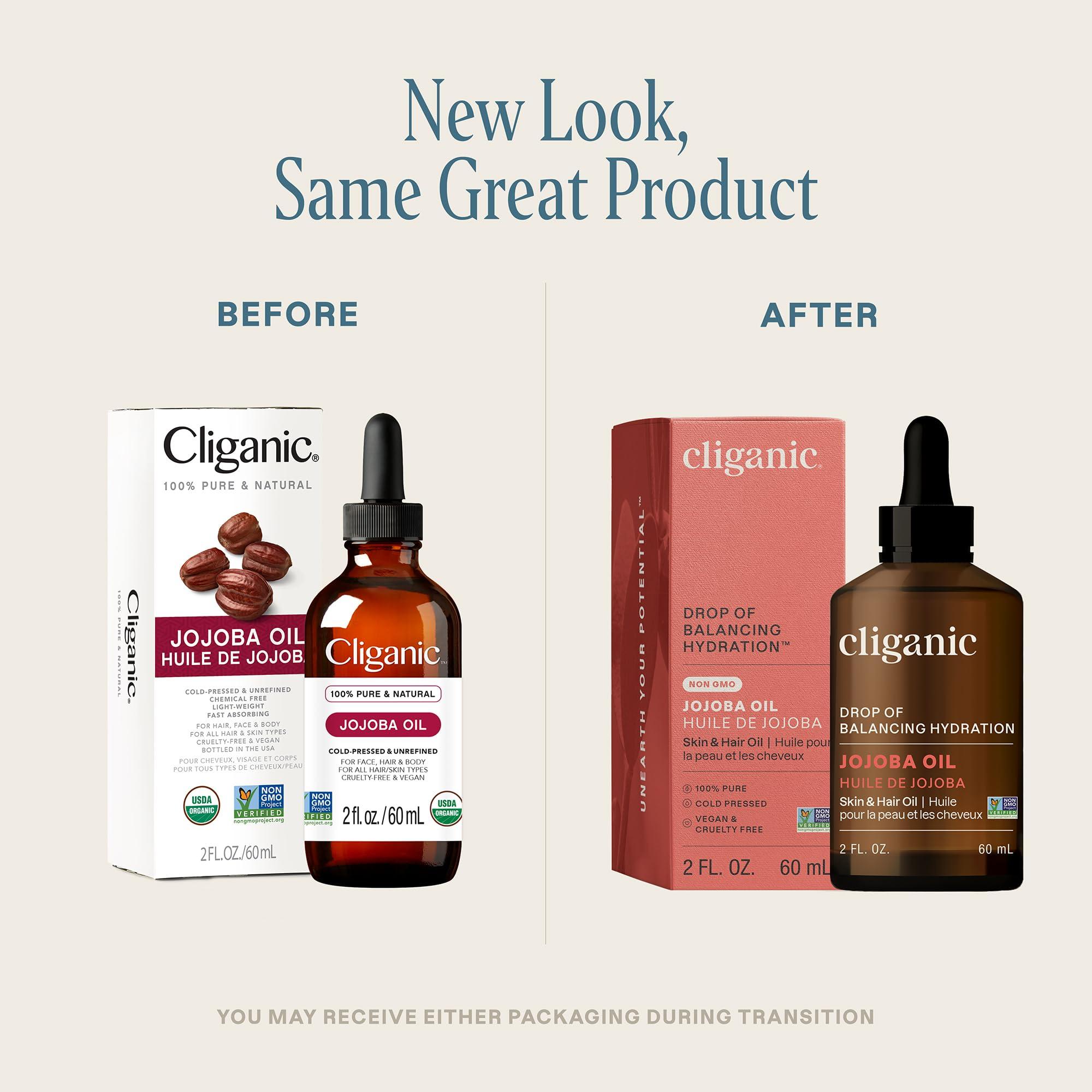 Cliganic Cliganic Non-GMO Jojoba Oil for Skin, Hair & Face (2oz) | 100% Pure, Natural Cold Pressed Unrefined Hexane Free