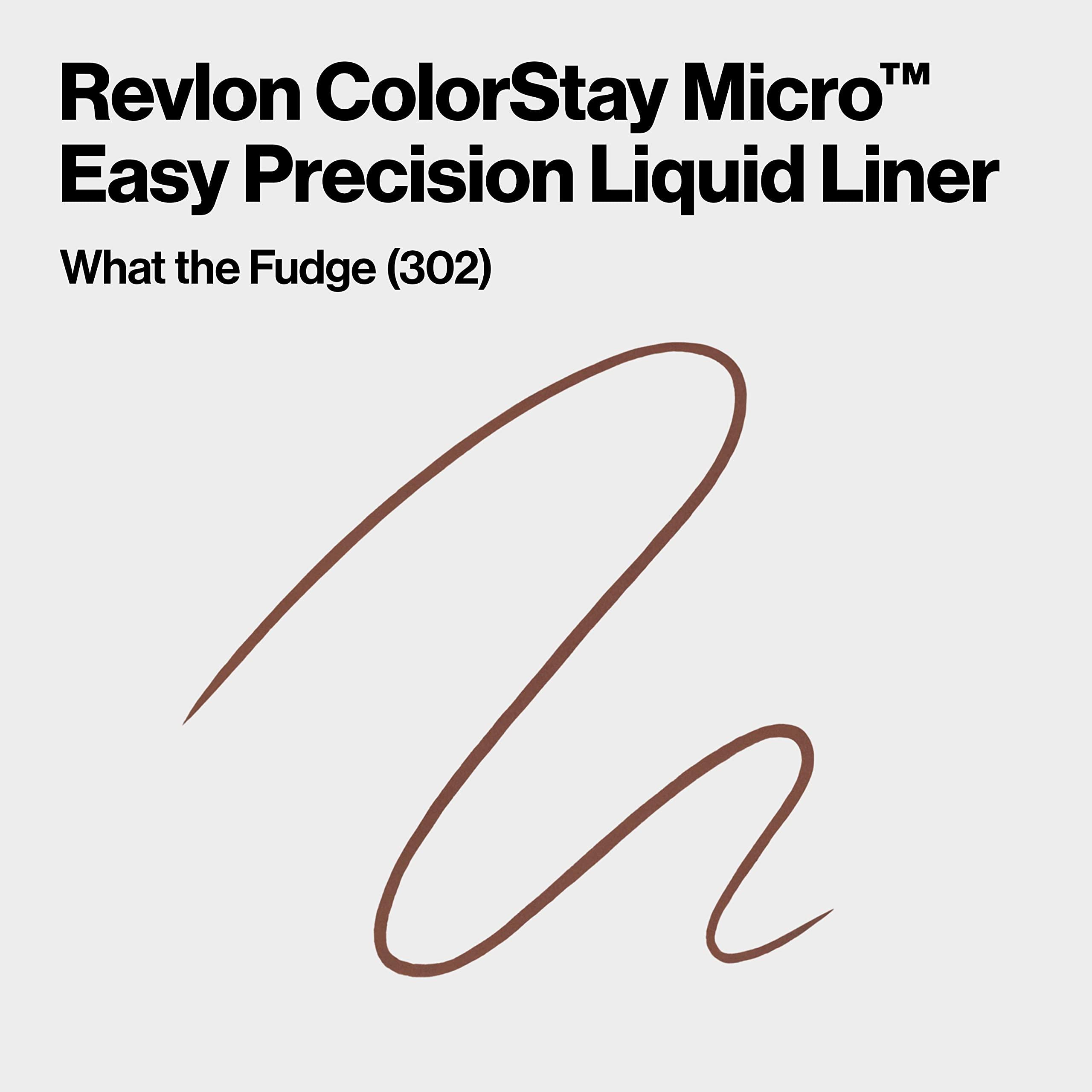 REVLON REVLON ColorStay Micro Easy Precision Liquid Eyeliner, Waterproof, Smudgeproof, Longwearing with Felt Tip Applicator, 302 What the Fudge, 0.057 fl oz