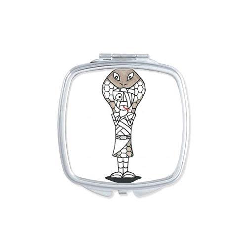 DIYthinker Egypt Mummy Horus Snake Hat Square Mirror Portable Compact Pocket Makeup Double Sided Glass