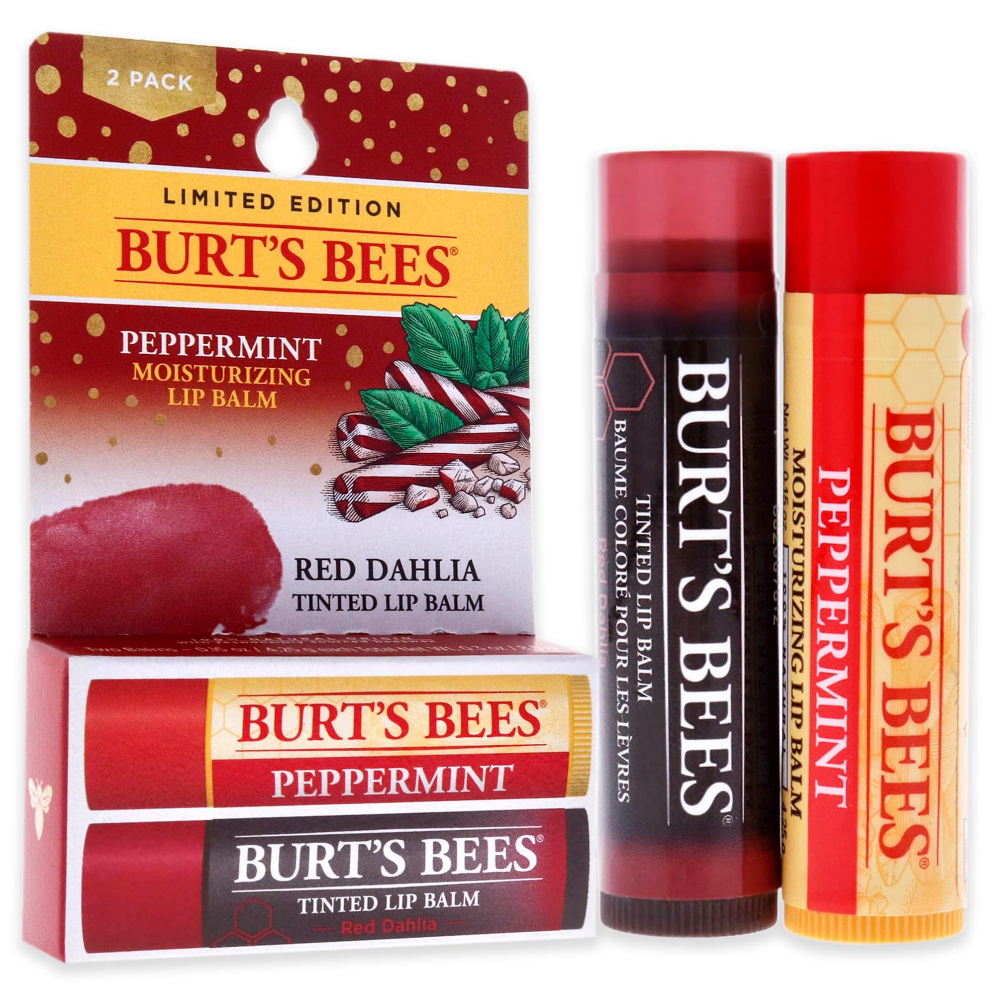 Burt's Bees Burts Bees Burts Bees Lip Balm Kit Unisex Lip Balm Peppermint, Red Dahlia Tinted, 0.15 Ounce (Pack of 2)