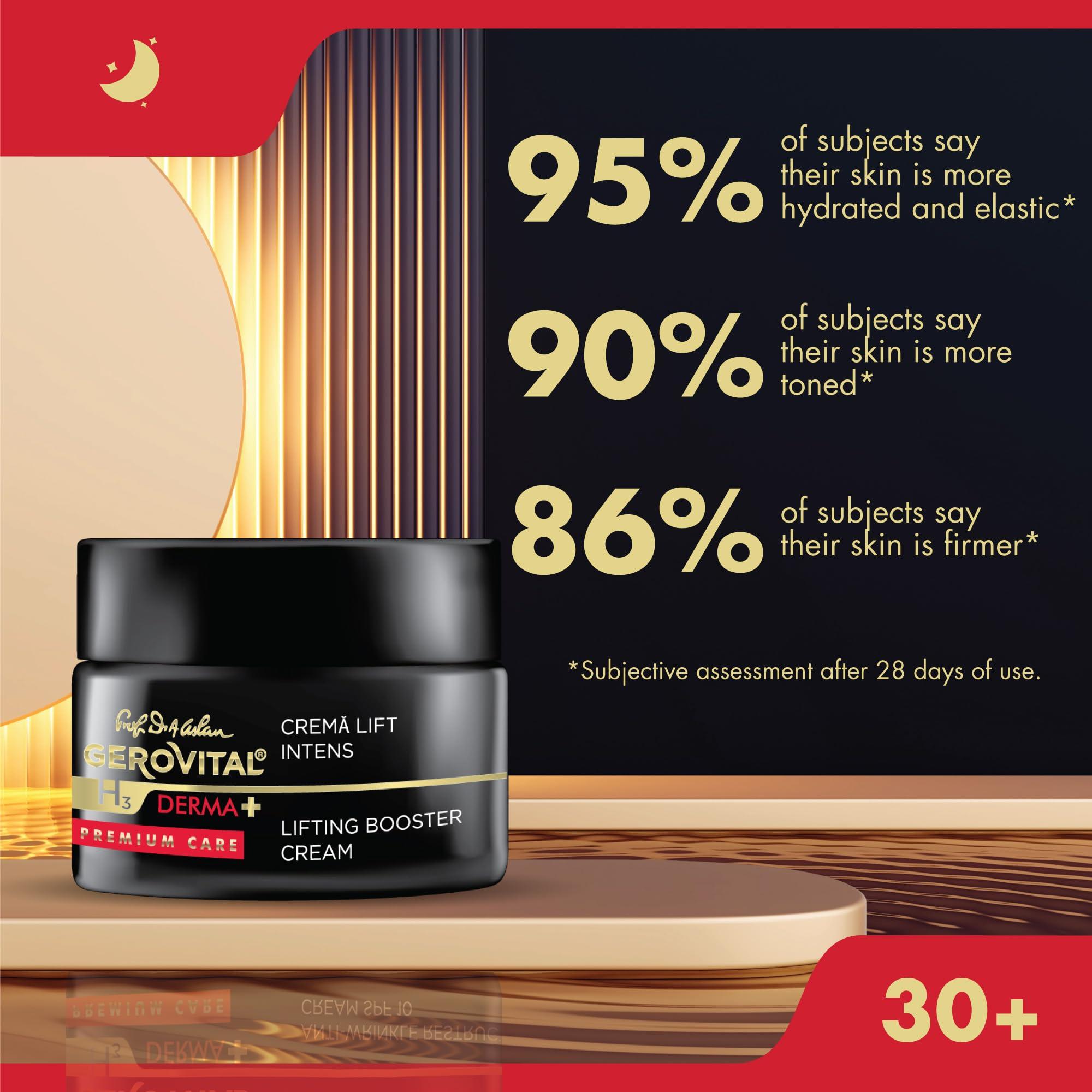 Gerovital Gerovital DERMA+ Premium Care, Intense Lift Effect Face Cream, Advanced Lifting Formula, Moisturizes, Improves Firmness & Elasticity for Mature Skin, 50 Milliliters