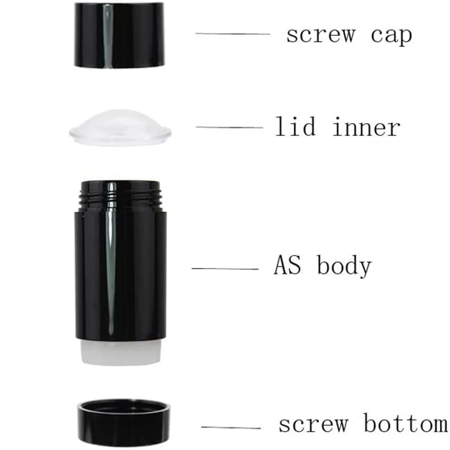 Minsily Minsily 10 Pack 75ml Round Empty Deodorant Containers 2.5oz Twist Up Filling Stick Plastic Deodorant Container Empty Lip Balm Tubes Refillable Deodorant Bottle for DIY Lipstick Crayon Chapstick(Black)