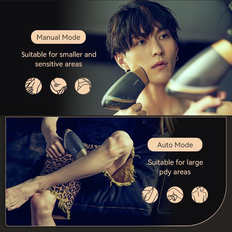 icelady icelady Cooling Hair Removal Device, Hair Removal for Women and Men, Painless Permanent Hair Removal System on Full Body, Black