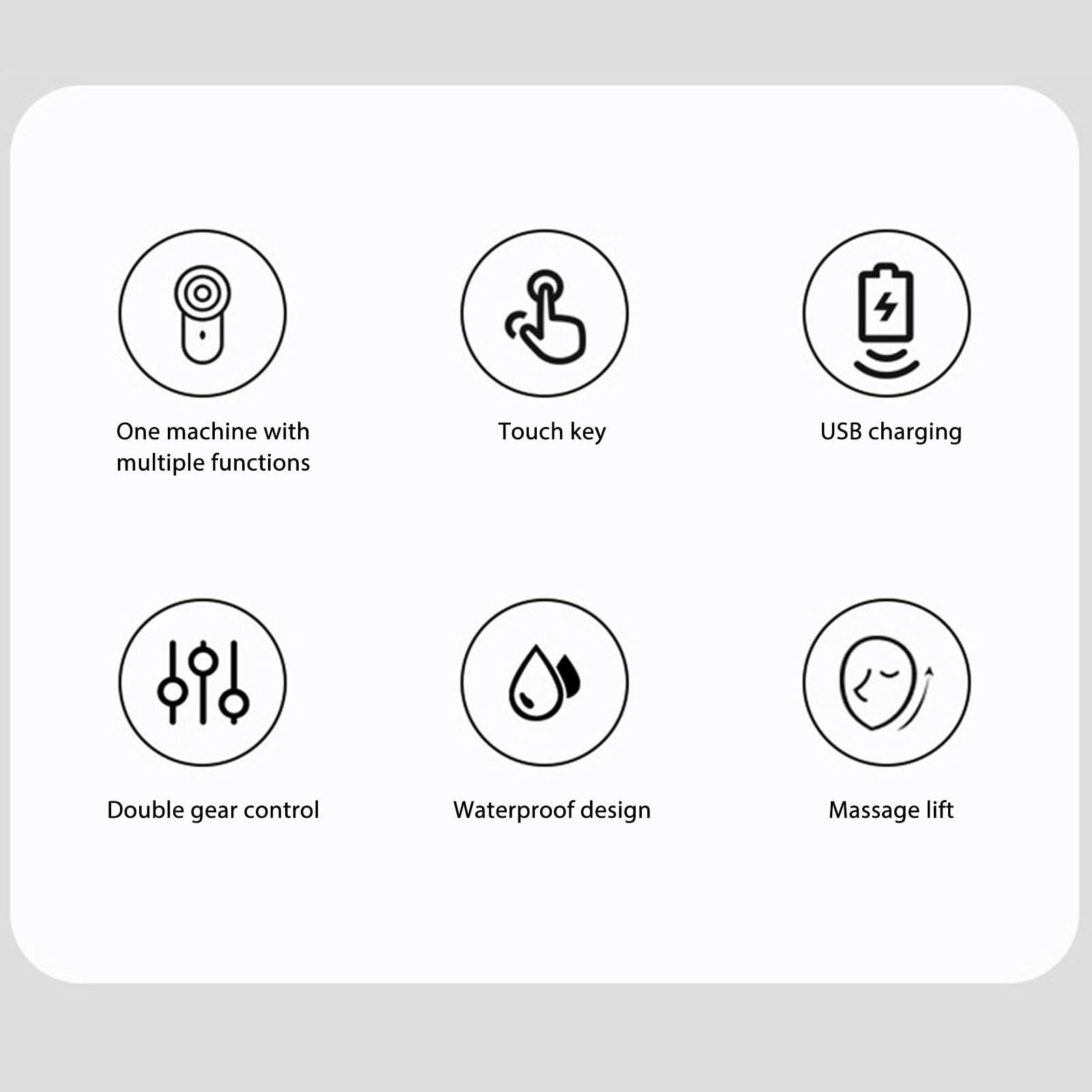 Dilwe Facial Cleansing Brush, Rechargeable Facial Exfoliator Face with 3 Brush Heads