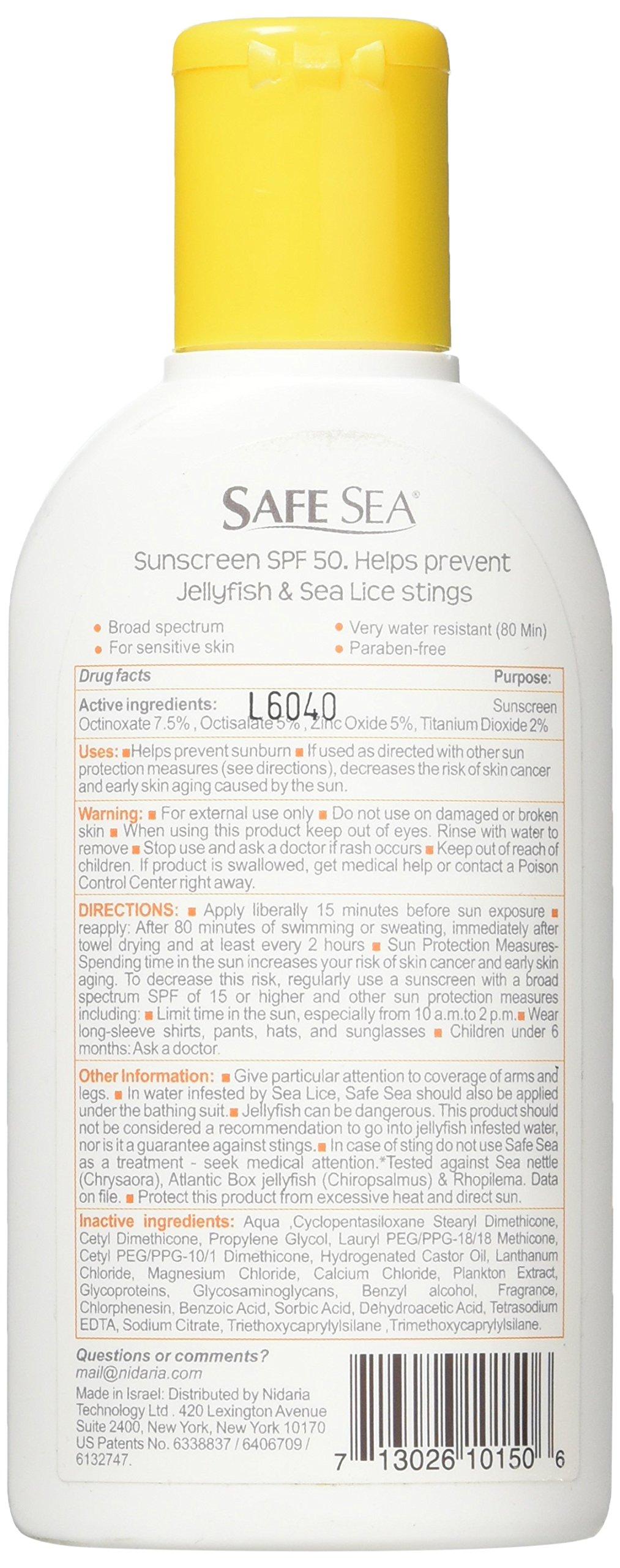SAFE SEA Safe Sea Anti-Jellyfish Sting Protective Lotion - Sunscreen - Sunblock - Sea Lice - Jelly Fish - 50SPF Adults (50SPF Adults)