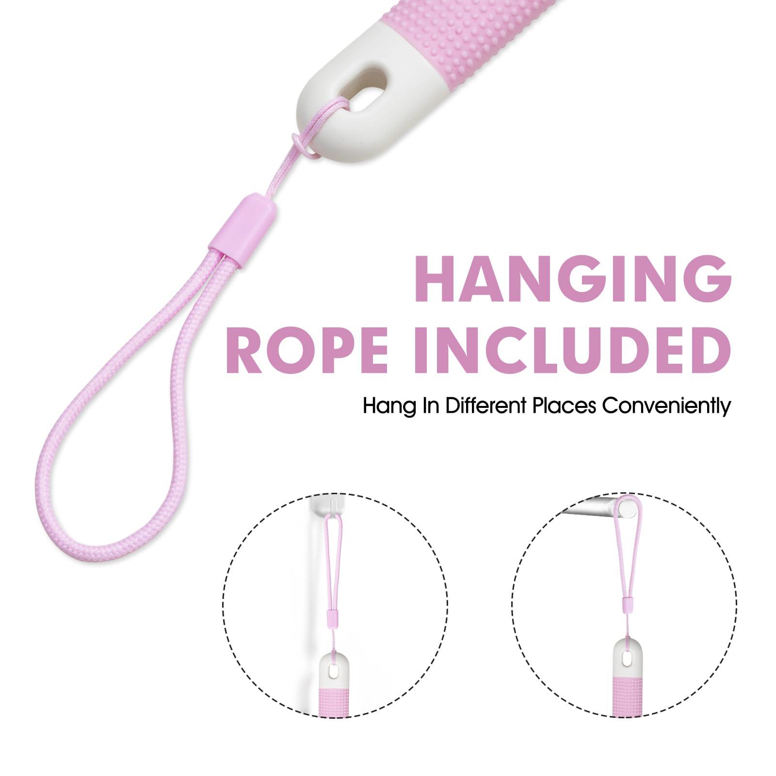 Backski Backski Body Scrubber Anti Slip for Shower,Shower Brush Long Handle with Stiff and Soft Bristles,Body Wash Exfoliating Back Scrubber for Bath or Dry Brushing Body Brush(Pink)