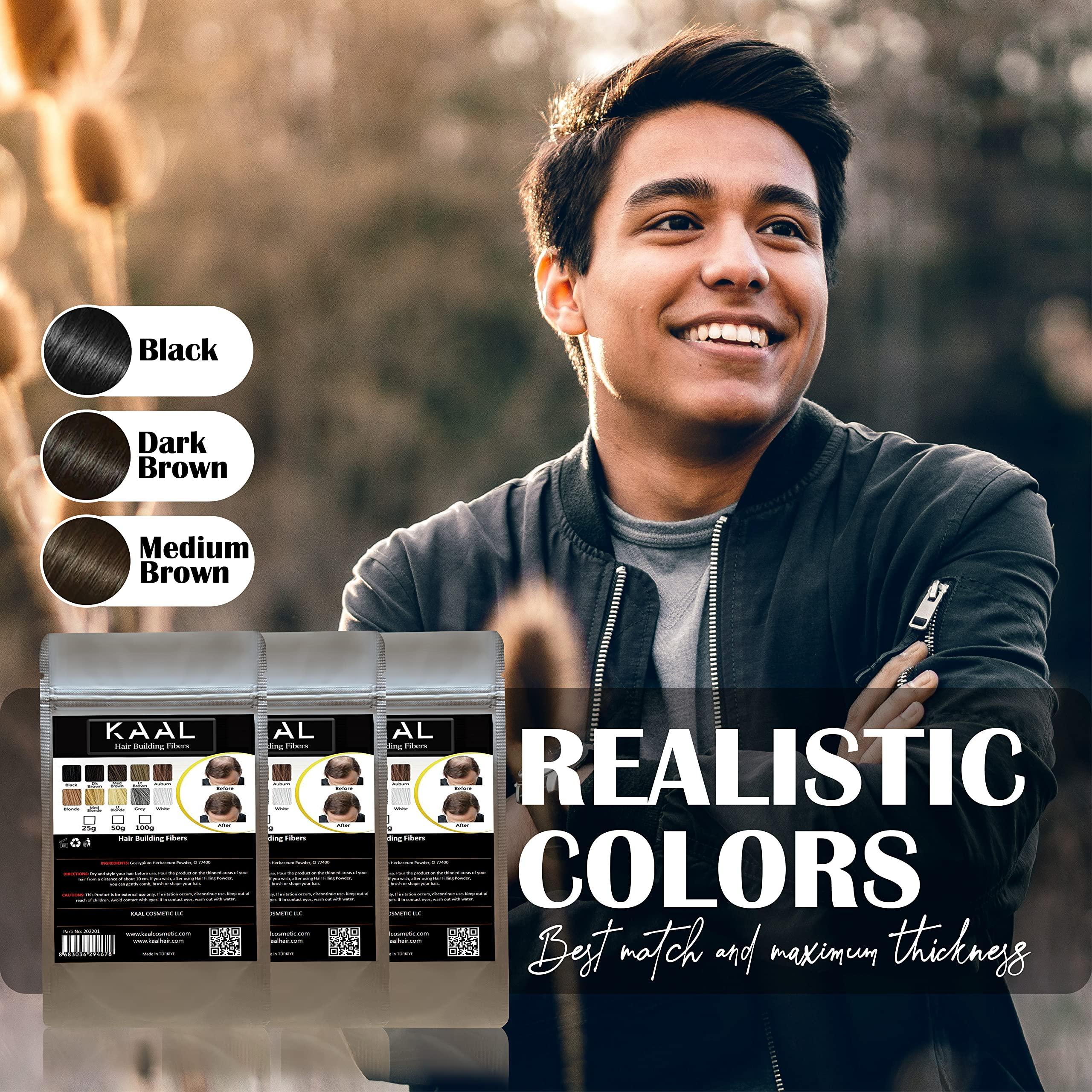 KAAL KAAL Hair Fiber Refill Pack | (0.88 oz, Medium Brown) Hair Powder Concealer for Thinning Areas and Hair Loss, Texturizing Powder for Men and Women