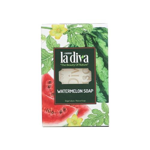 La Diva La Diva Organic Soap Collection - Hand Soap - Argan, Coconut Oil, Collagen, Donkey Milk, Lavender, and More - Premium Bar Soaps for Daily Hydration and Skin Nourishment (Watermelon)