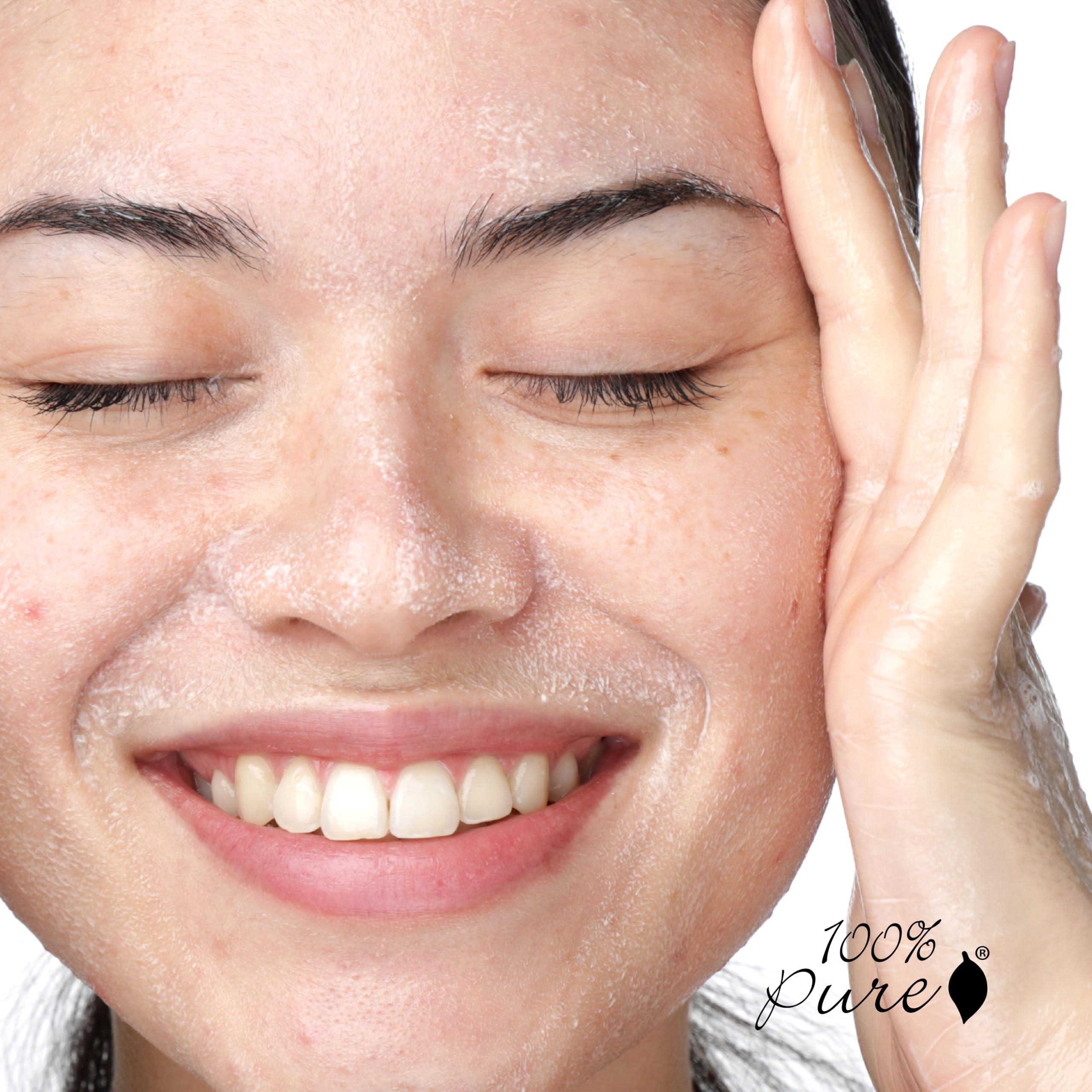 100% PURE 100% PURE Tea Tree Clear Complexion Cleanser Face Wash Natural Botanic Foam Acne Blemish Treatment Deep Skin Cleansing Pore Declogger - Vegan - 3.71oz