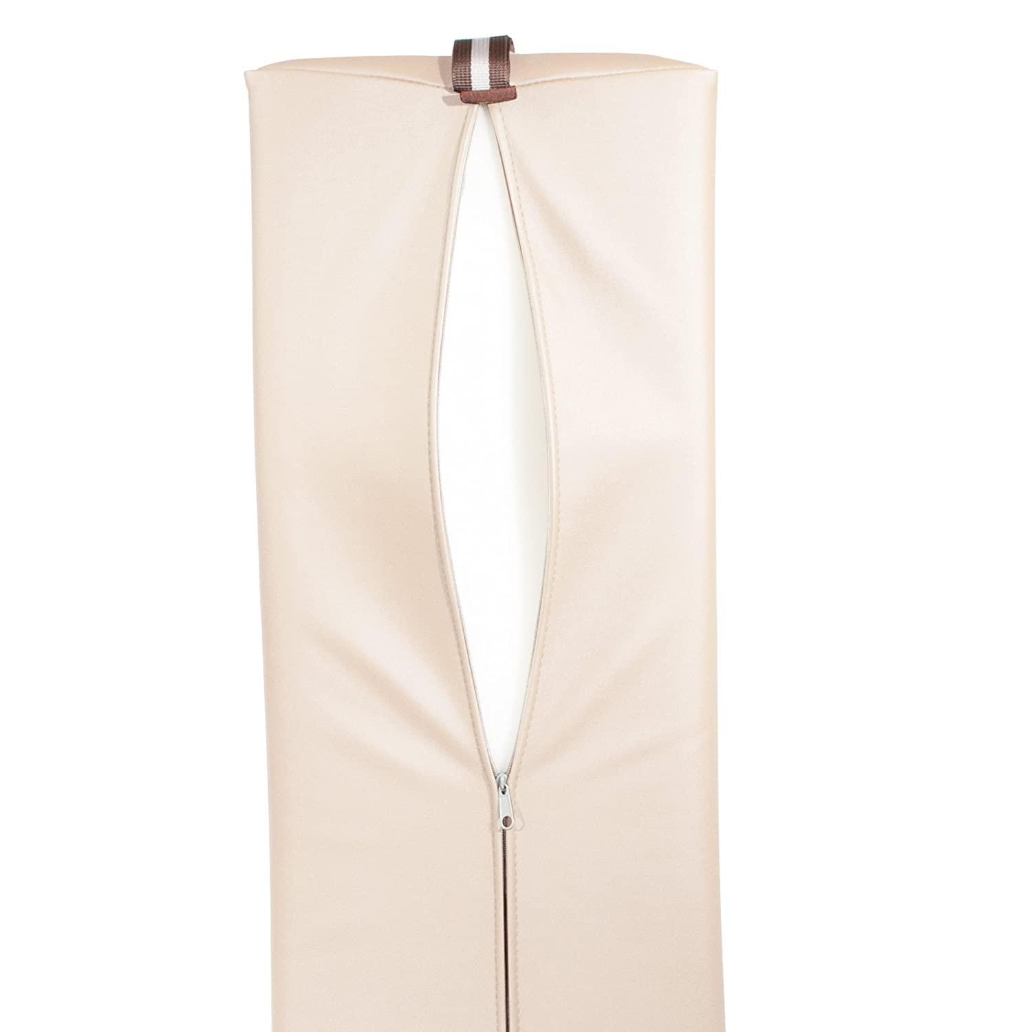 Master Massage Master Massage Large Semi Round Massage Bolster Cushion for Leg,6 inch Width 3 inch Height 26 inch Length Half Moon Massage Bolster Pillow for Massage/Beauty/Spa/Salon (Cream)