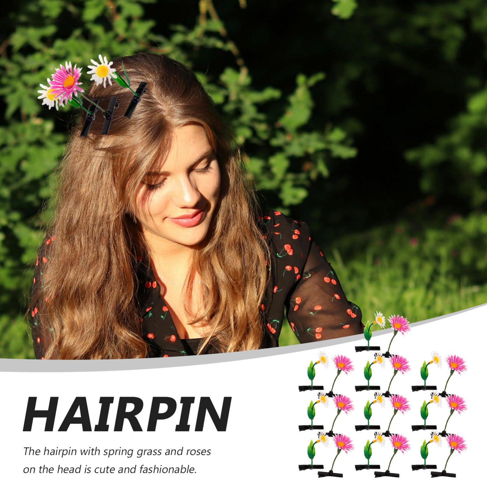 WRITWAA WRITWAA 20Pcs Bean Sprout Hair Clip, Funny Plant Hairpins Flower Plant Hair Clips, Sweet Hair Clips Girls Cute Little Grass Barrette Headwear