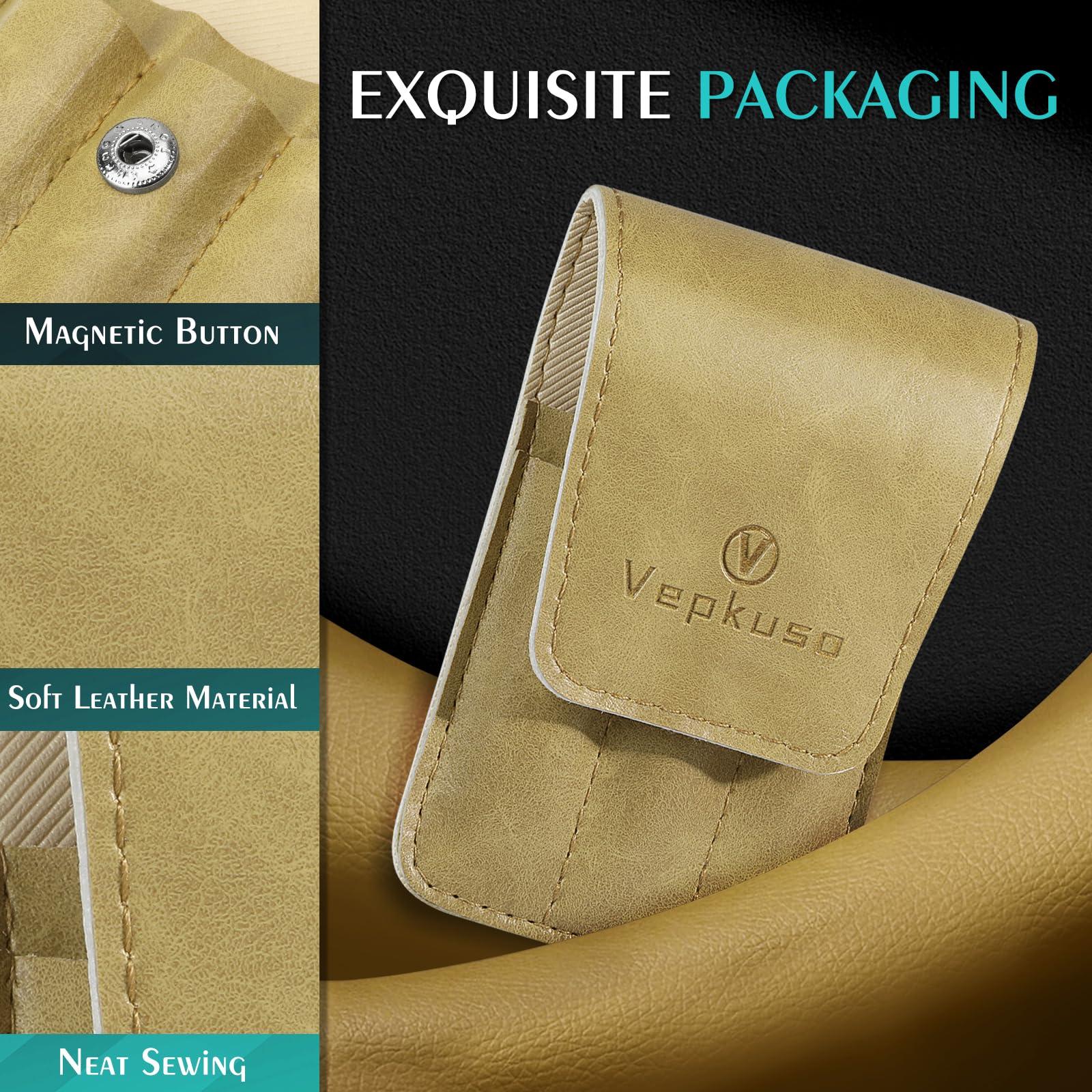 Vepkuso Nail Clippers Set, Vepkuso 6 Pcs Toenail Clippers, Stainless Steel Fingernail Clipper, and PU Leather Manicure Set, Gift Ideas