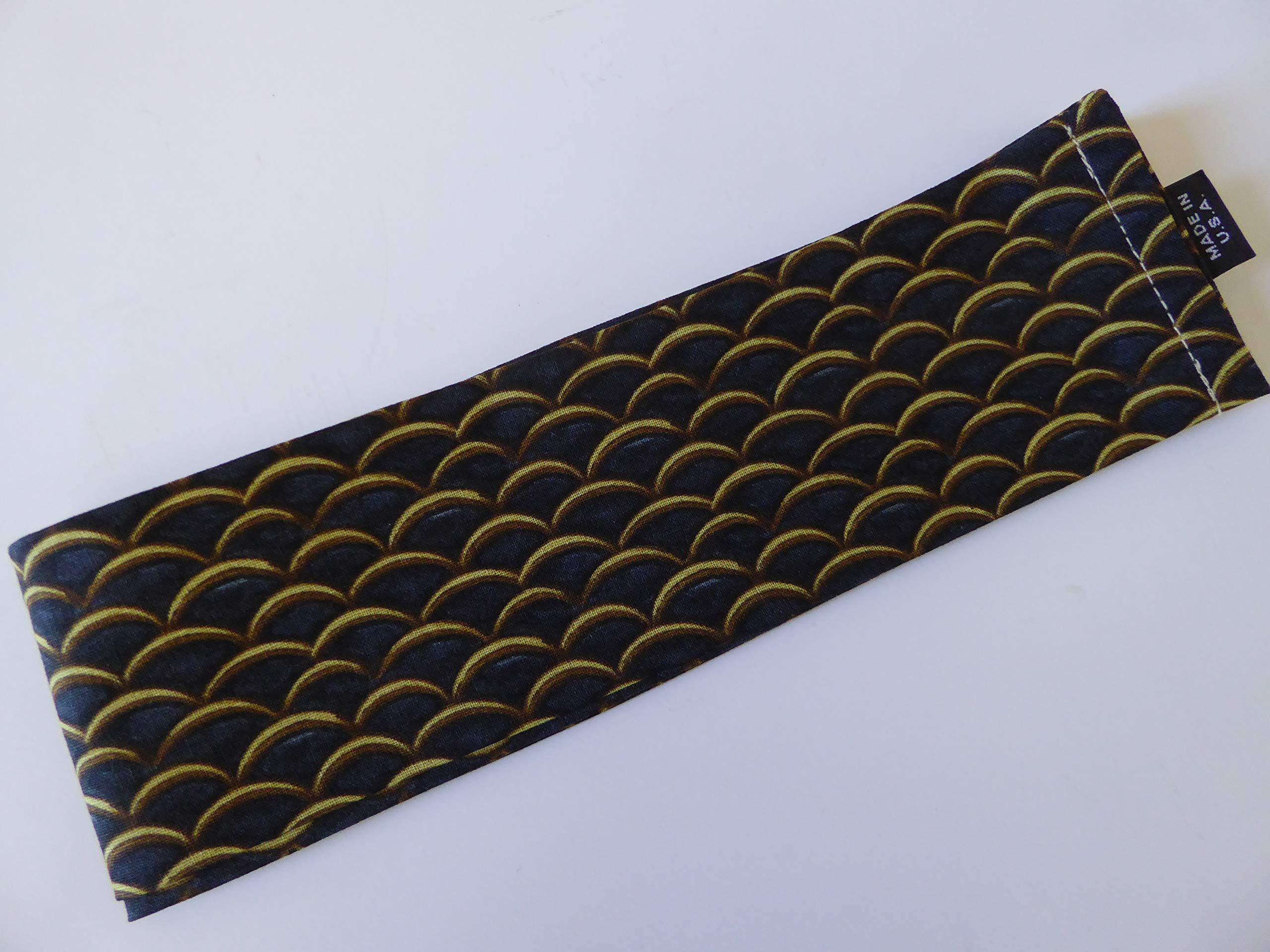 YokohamaUSA YokohamaUSA Japanese Hachimaki Headband 37" L NAMI Wave Sushi Chief, Sports/Navy Blue