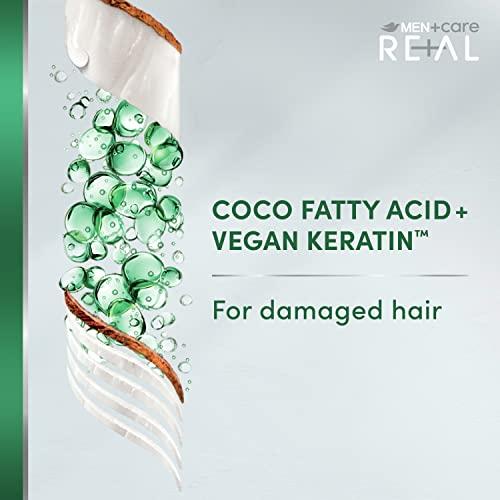 Dove DOVE MEN + CARE Real Bio-Mimetic Care Shampoo For Damaged Hair Reconstruct Sulfate-Free Shampoo With Coco Fatty Acid + Vegan Keratin 10oz