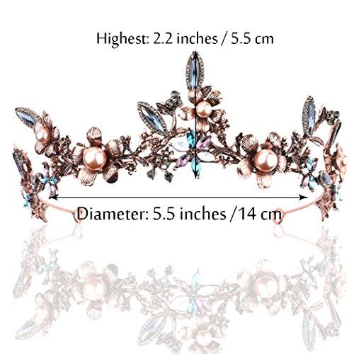 BAROGIRL Barogirl Bridal Wedding Queen Crowns and Tiaras Rhinestones Vintage Pageant Crown Headband for Women (Half Crown)