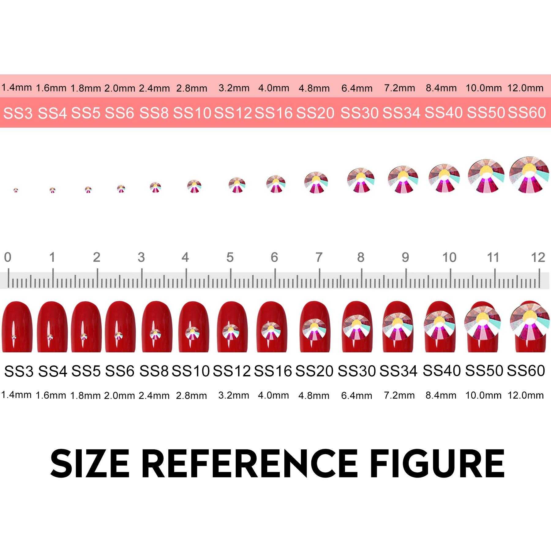 Jollin Jollin 1440 Pieces Flatback Rhinestones Glue Fix Crystal Glass Diamantes Gems for Crafting Nail Art Crafts Decorations Clothes Shoes 4.8 mm (ss20, Amber)