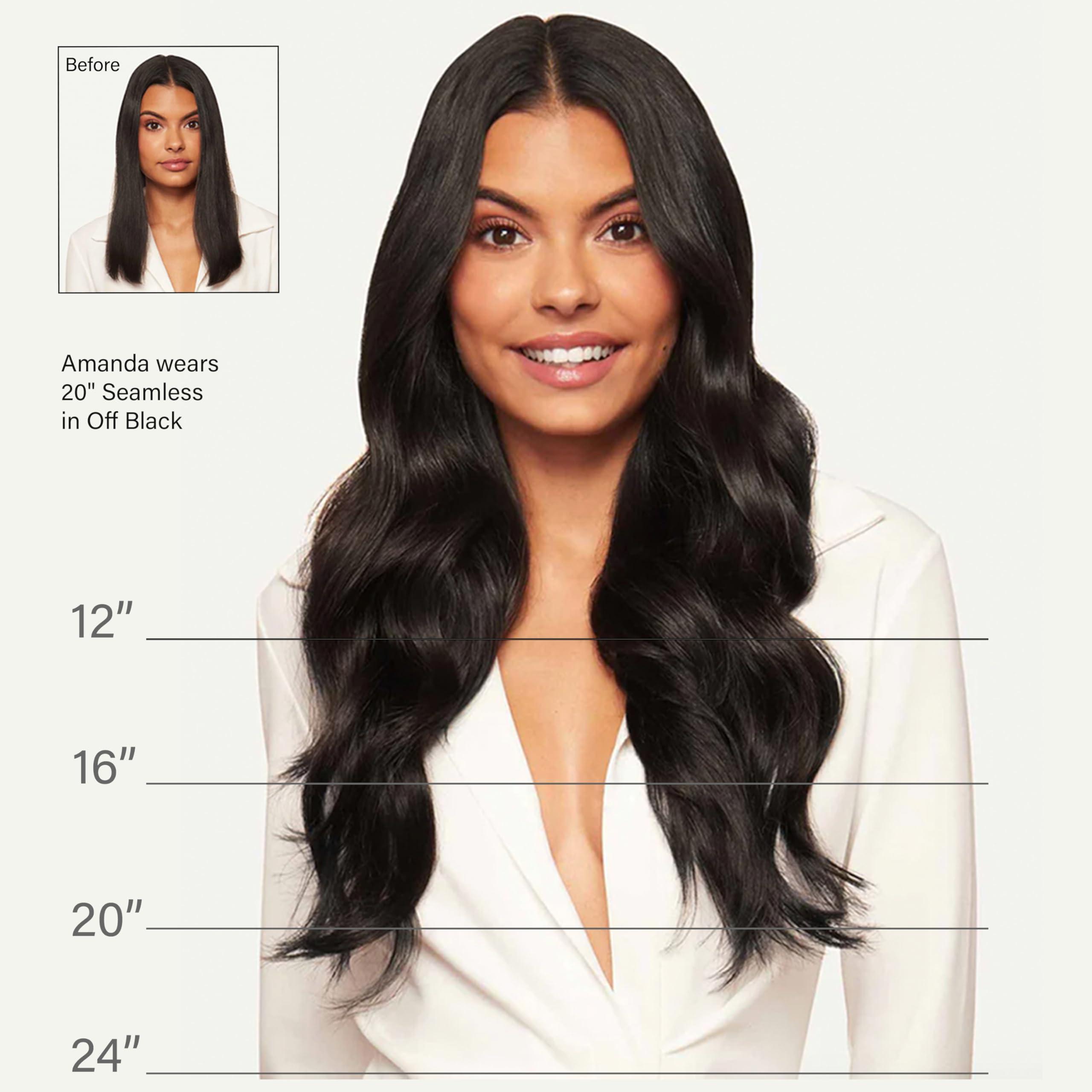 Luxy Luxy Hair 20\" Dark Gray Seamless Clip-In Hair Extensions (180 grams) 100% Remy Human Hair, Natural, Discreet, 10-Piece Set, Blends Easily