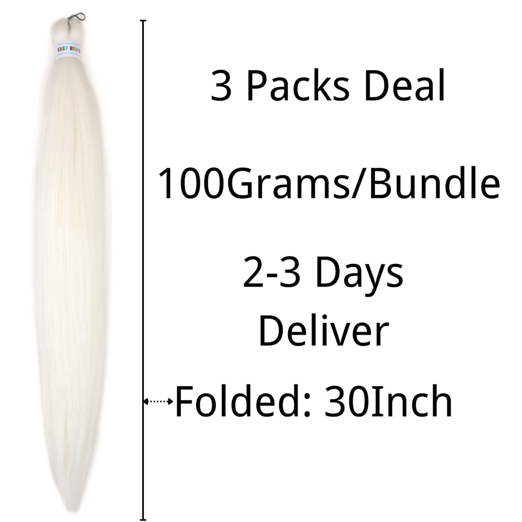 Leticia Leticia 30Inch White Braiding Hair Pre stretched Braiding Hair Pre stretched Braids Hair