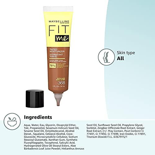 Maybelline New York Maybelline Fit Me Tinted Moisturizer, Natural Coverage, Face Makeup, 368, 1 Count