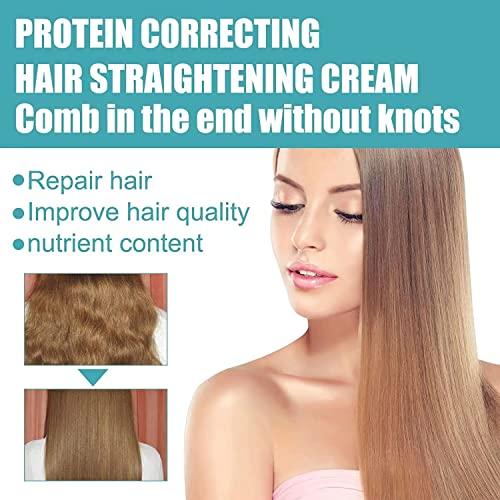 Generic Protein Correcting Hair Straightening Cream, Silk & Gloss Hair Straightening Cream, Collagen Hair Straightener Cream, Hair Straightening Treatment Cream For Curly Hairf And Dry Hair (2PCS)