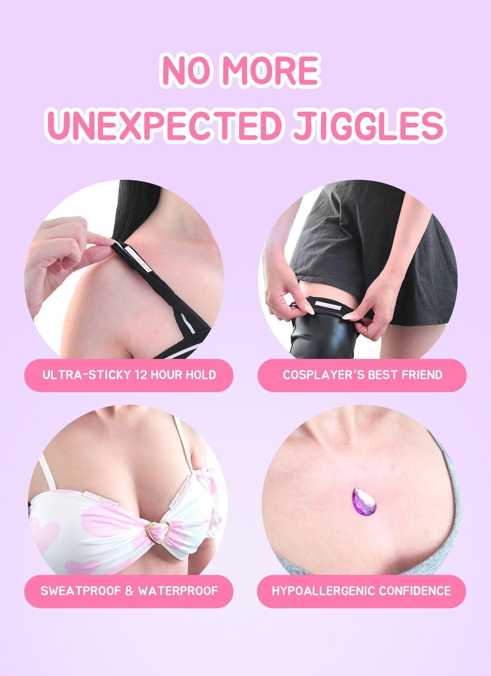 MOEFLAVOR MOEFLAVOR Anime Cow Ears Headband and Jiggle Defender Cosplay Tape