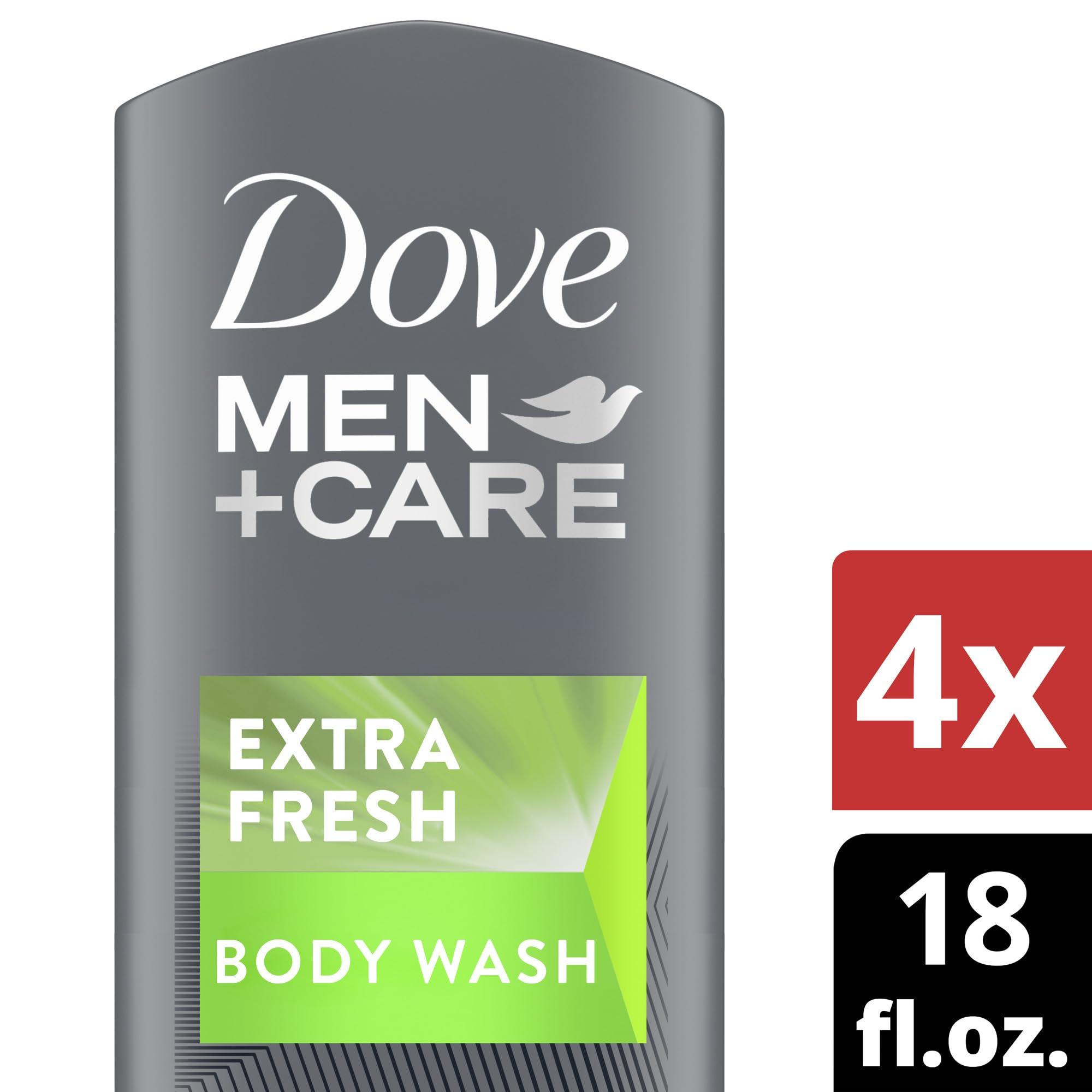 DOVE MEN + CARE DOVE MEN + CARE Body and Face Wash Clean Comfort 4 Count for Healthier and Stronger Skin & Body Wash Extra Fresh for Men\'s Skin Care Body Wash Effectively Washes Away Bacteria