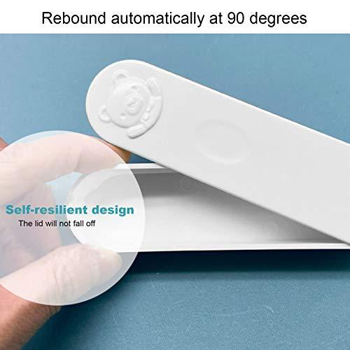 Keenso Cotton Swab Box Portable ABS Mini Travel Swab Case Cartoon Bear Pattern with Cover