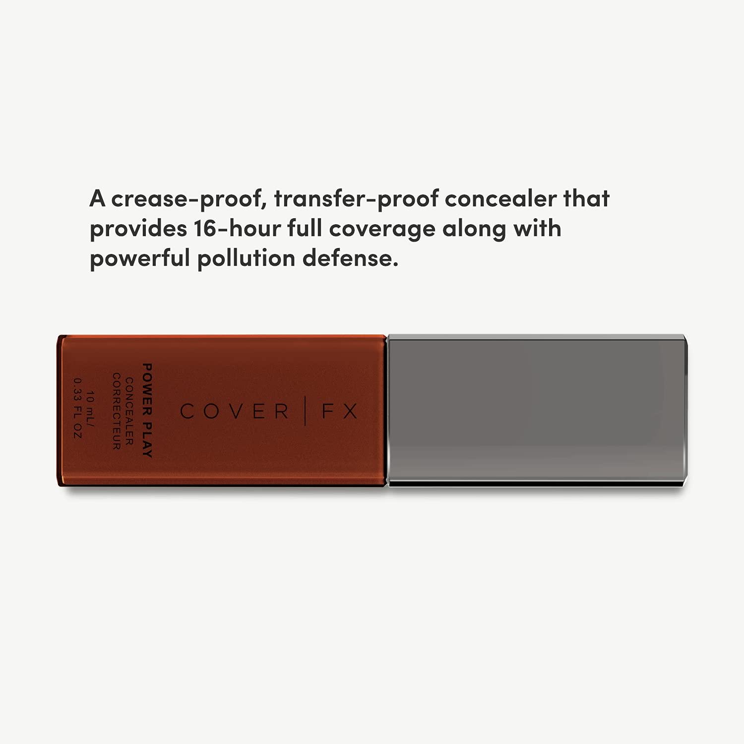 Cover FX Cover FX Power Play Concealer: Crease-Proof, Transfer-Proof Concealer Provide 16-hour Full Coverage with Powerful Pollution Defense - P Deep 5 , 0.33 Fl Oz