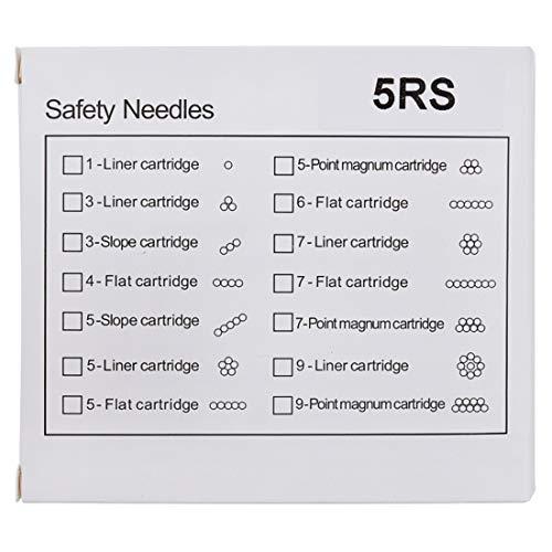 boermeize Tattoo Cartridge Needles 20Pcs RS Round Shader Sterilized Disposable Needles Permanent Makeup Eyebrow Lip Liner Beauty Tools (5RS)