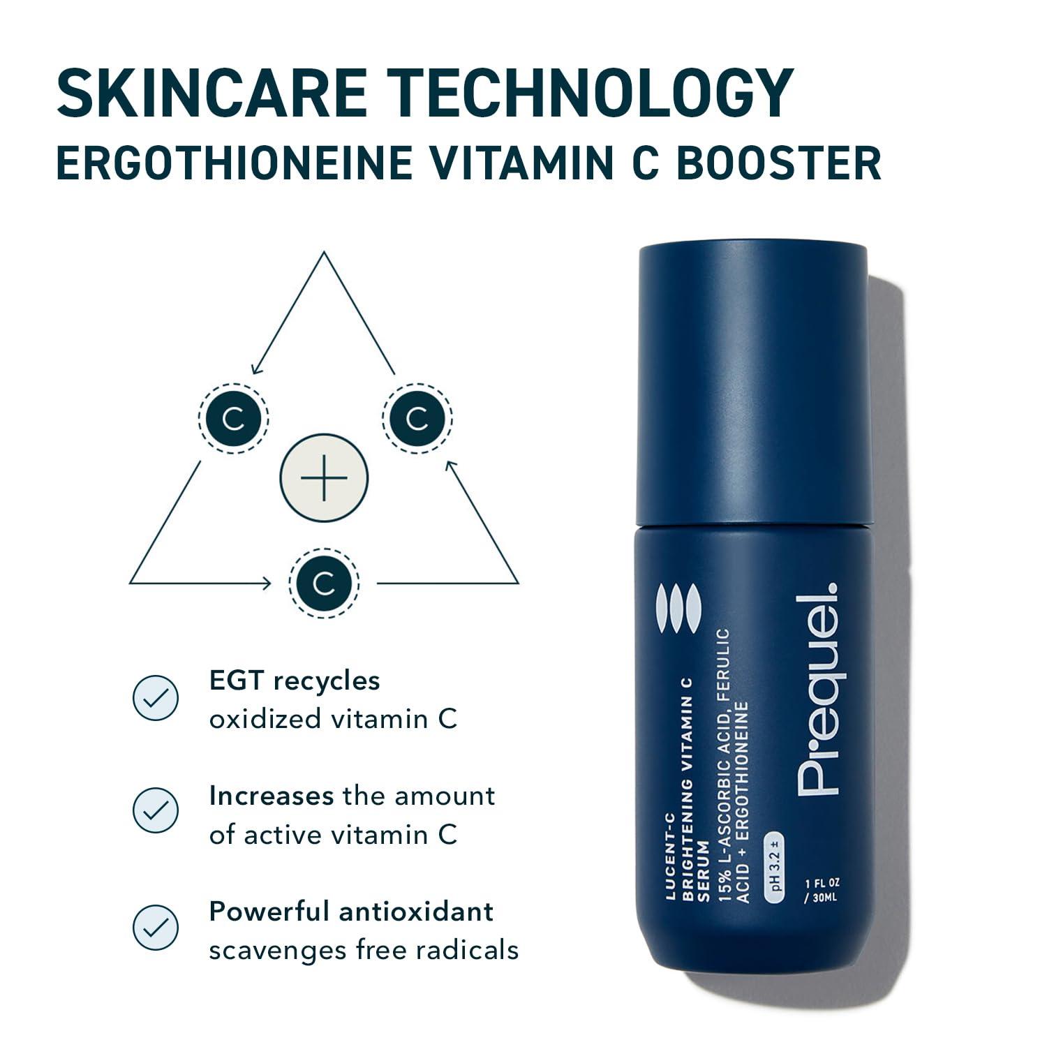 Prequel Prequel Skin - Lucent-C Vitamin C Facial Serum - L-Asorbic Acid and Ferulic Acid Face Treatment - 1 Fl Oz