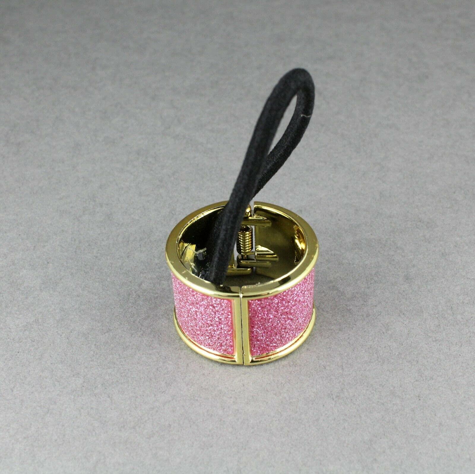 Wholesale Fashion HairClip Pink Ponytail Holder Cuff Hinged Glitter Gold Hair Tie Genie Pony Tail Circle Fashion hair Accessories for Women