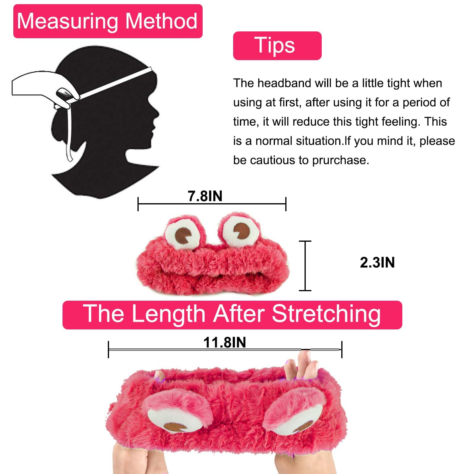 Jowmoy Jowmoy Frog Headband,Red Frog Eye Elastic Headband, Headband to Wash Face for Women Makeup Shower Spa Headband