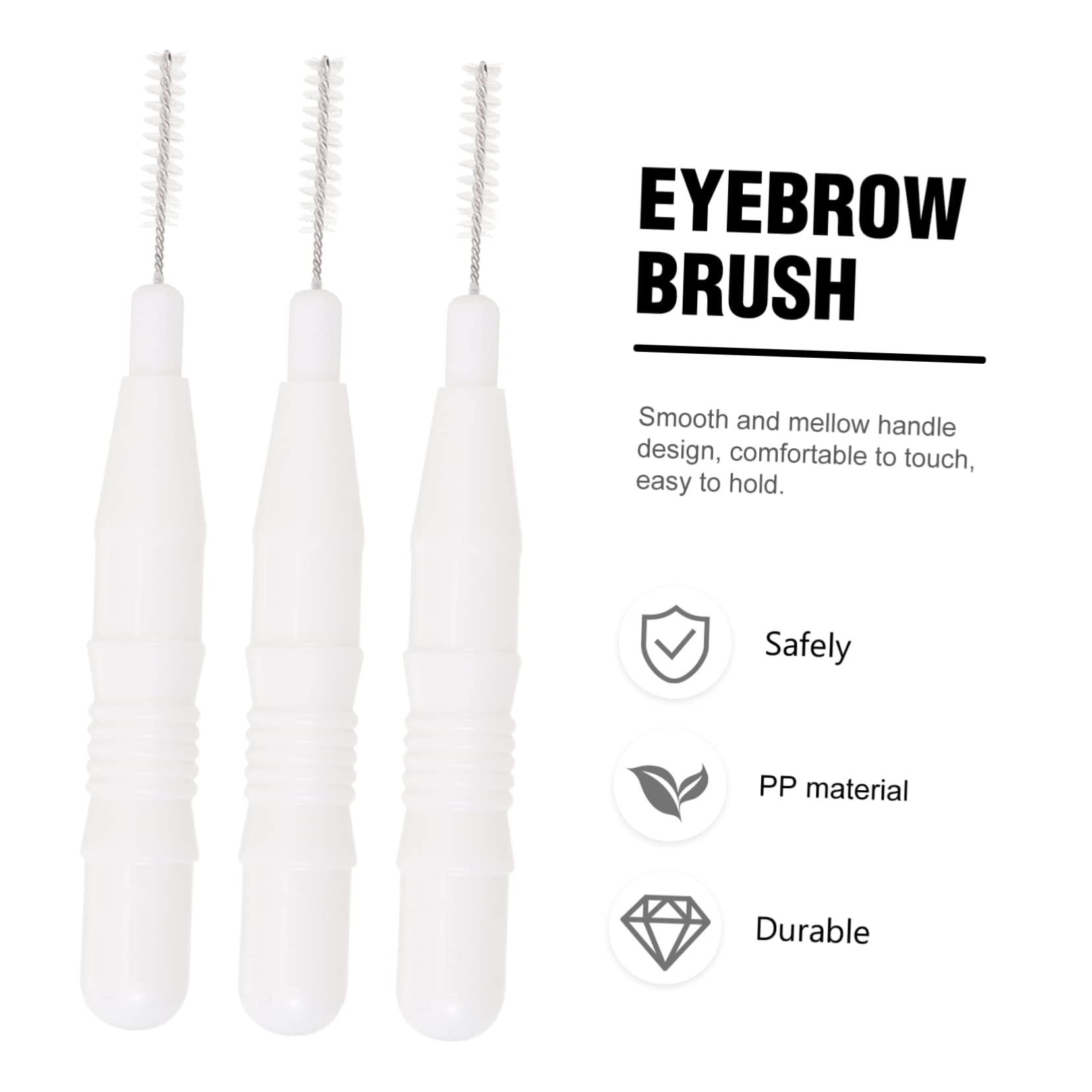 MERRYHAPY MERRYHAPY 20pcs Micro Eyebrow Brush with Cap Palette Eyelash Cosmetic Kit Eyebrows Tiny Eyebrow Comb Lashes Fluffy Wispy Mini Brow Brush Razor Glitter Mascara Mini Makeup Brush Pp White