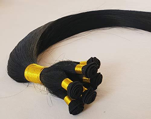 Hair faux You Hair Faux You 20" Hand-Tied Weft Hair, 100 grams, 8 Bundles, Soft Silky Straight,100% Human Remy Weft Hair Extensions #1 Jet Black
