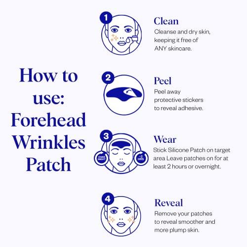 Wrinkles Schminkles Wrinkles Schminkles Forehead Wrinkle Patches, 4-Pack, Reusable Hypoallergenic Silicone Smoothing Pads for Reducing Frown Lines & Face Lift Overnight