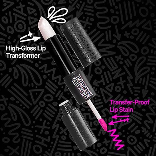 SKINGASM SKINGASM All Nighter Lip Stain & Lip Transformer- A Cruelty-Free Dual-Sided Matte Lipstick and Lip Gloss - Long Lasting Lipstick & Prismatic Shine - Kiss-Proof Color (Flirt It UP (Pink))
