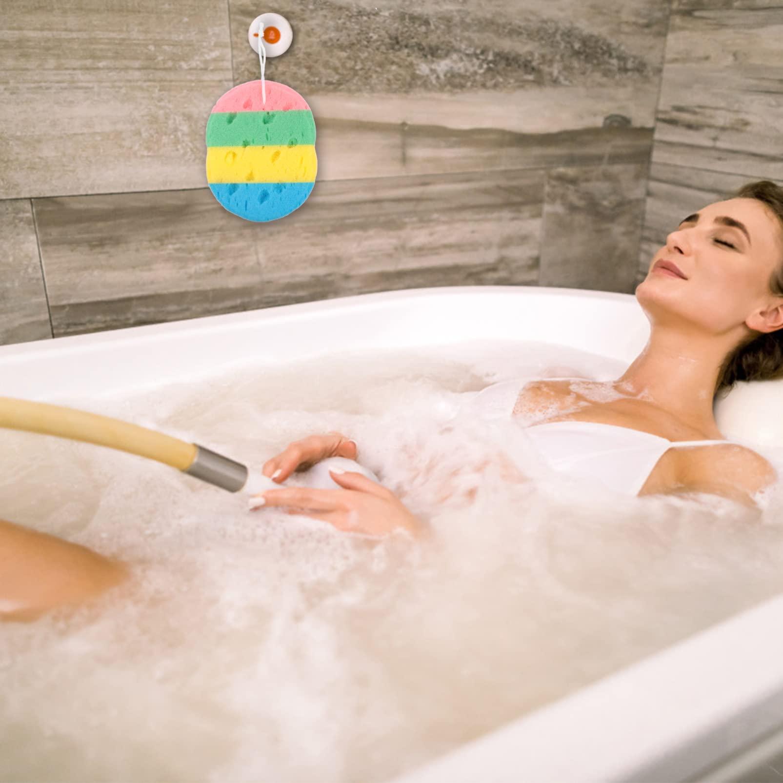 NULYLU NULYLU Soft Seaweed Bath Sponges 4pcs Set Exfoliating Shower Sponges Brush Gentle Body Scrubbers for Daily Use Travel Comfy