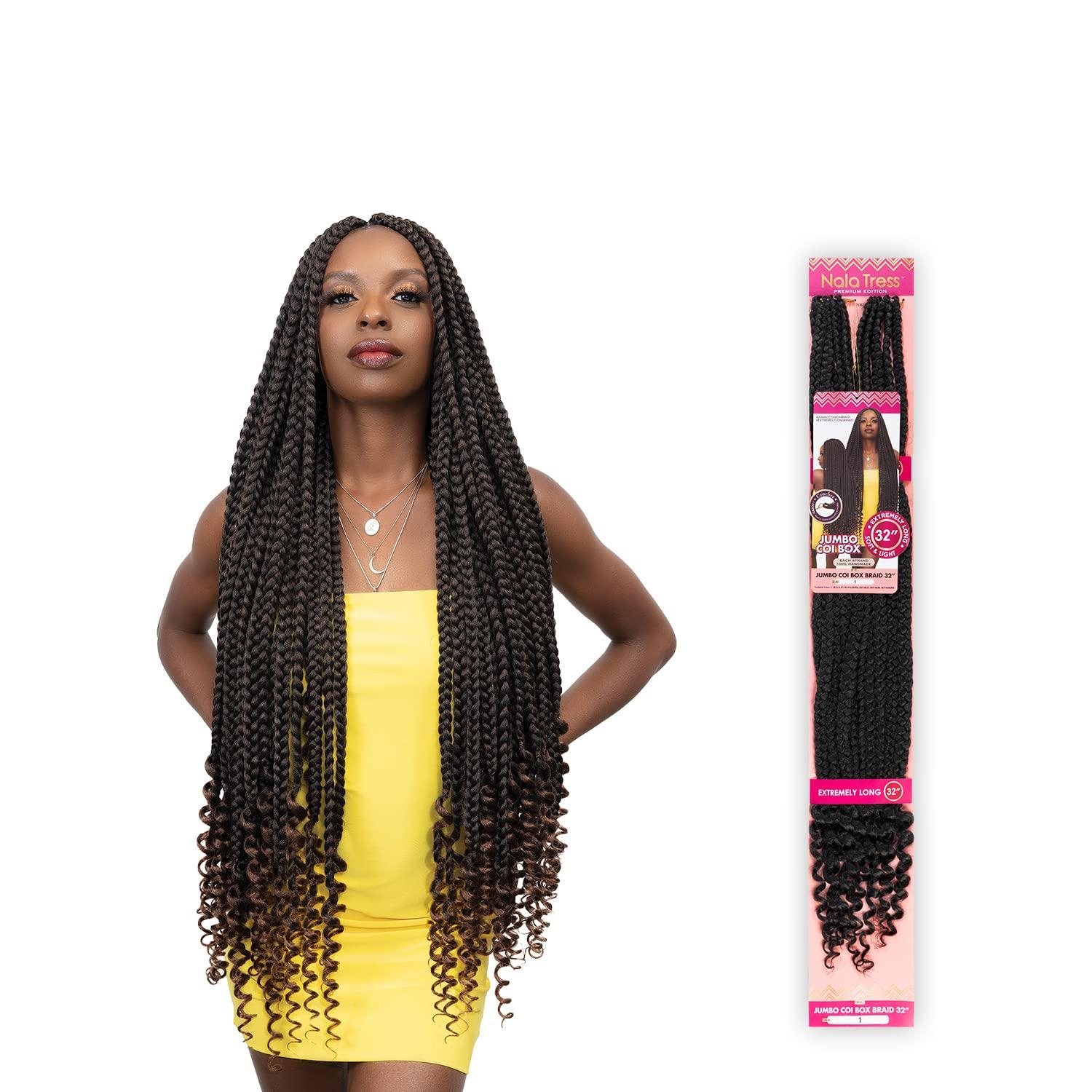 JANET COLLECTION Janet Collection Crochet Braids Nala Tress 2X Jumbo Coi Box Braid 32\" (1)