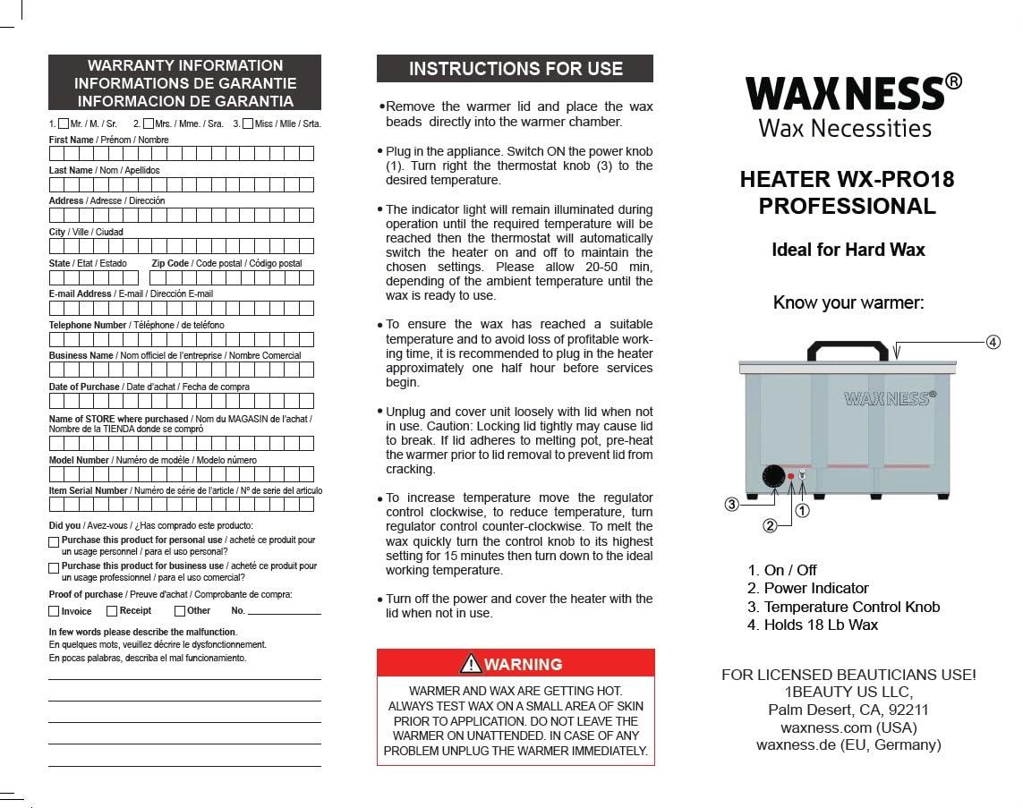 Waxness Waxness X-Large Professional Heater WX-PRO18 Stainless Steel Holds 18 lb Wax