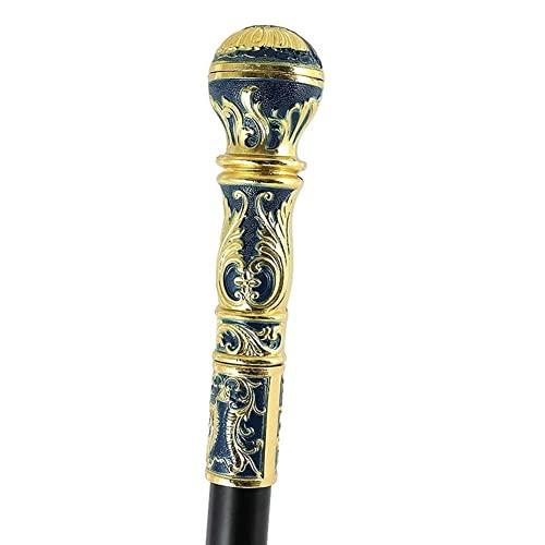 Yufenj Yufenj Blue and Gold Two-Color Domineering British Round Head Handle Scepter Gift Young Creative Gentleman Civilized Stick Men and Women Cane