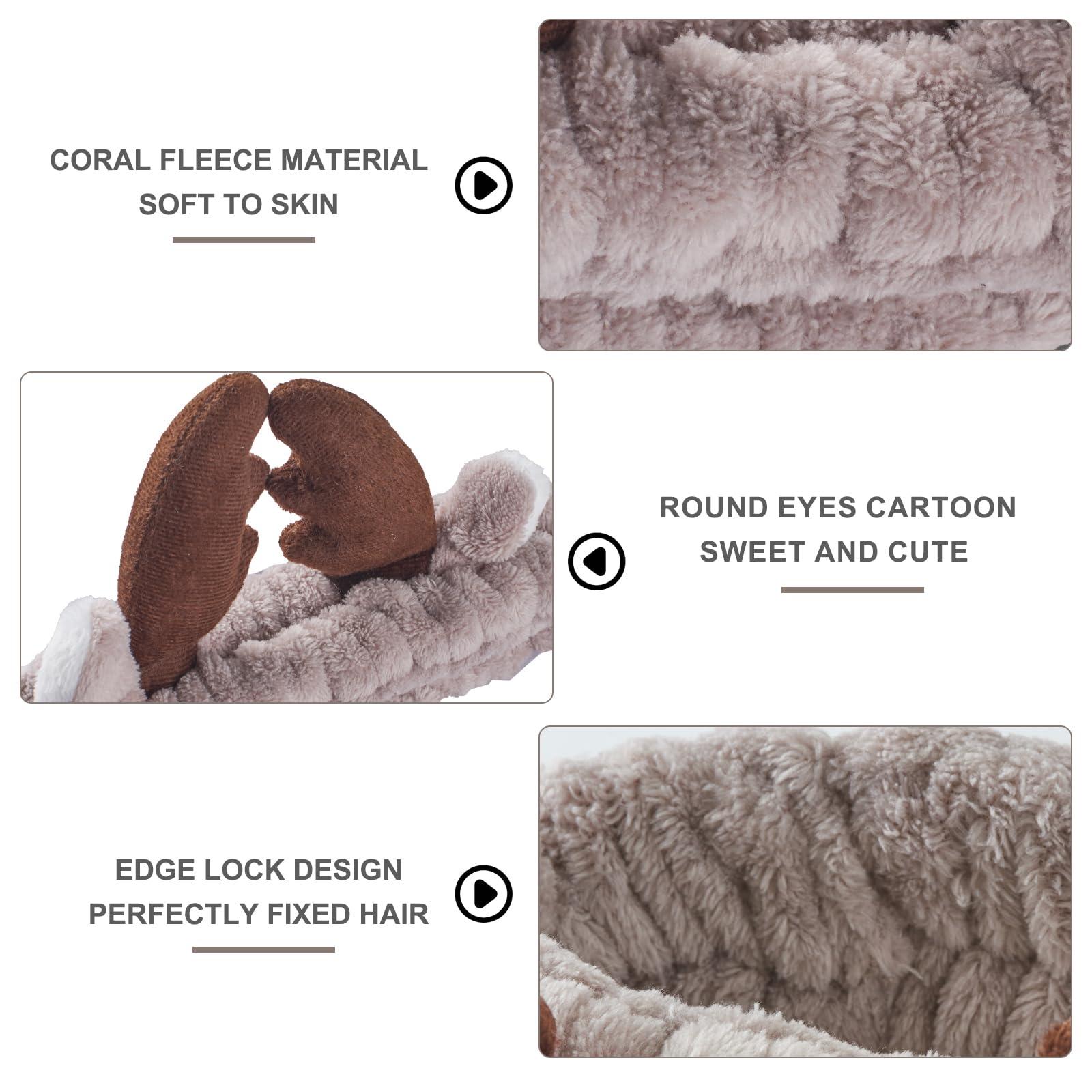 Jowmoy Jowmoy Cute Pink antlers Headband, Headband to Wash Face for Women Makeup Shower Spa Headband