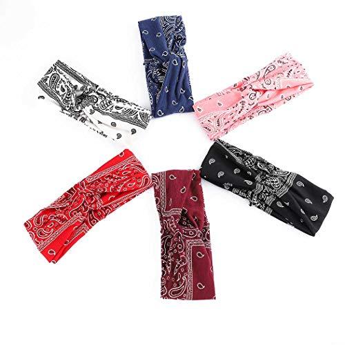 Bohend Bohend Boho Headband Wide Elastic Boho Bandeau Criss Cross Hair Band Sports Yoga Daily Use Hair Accessories for Women and Girls (B)