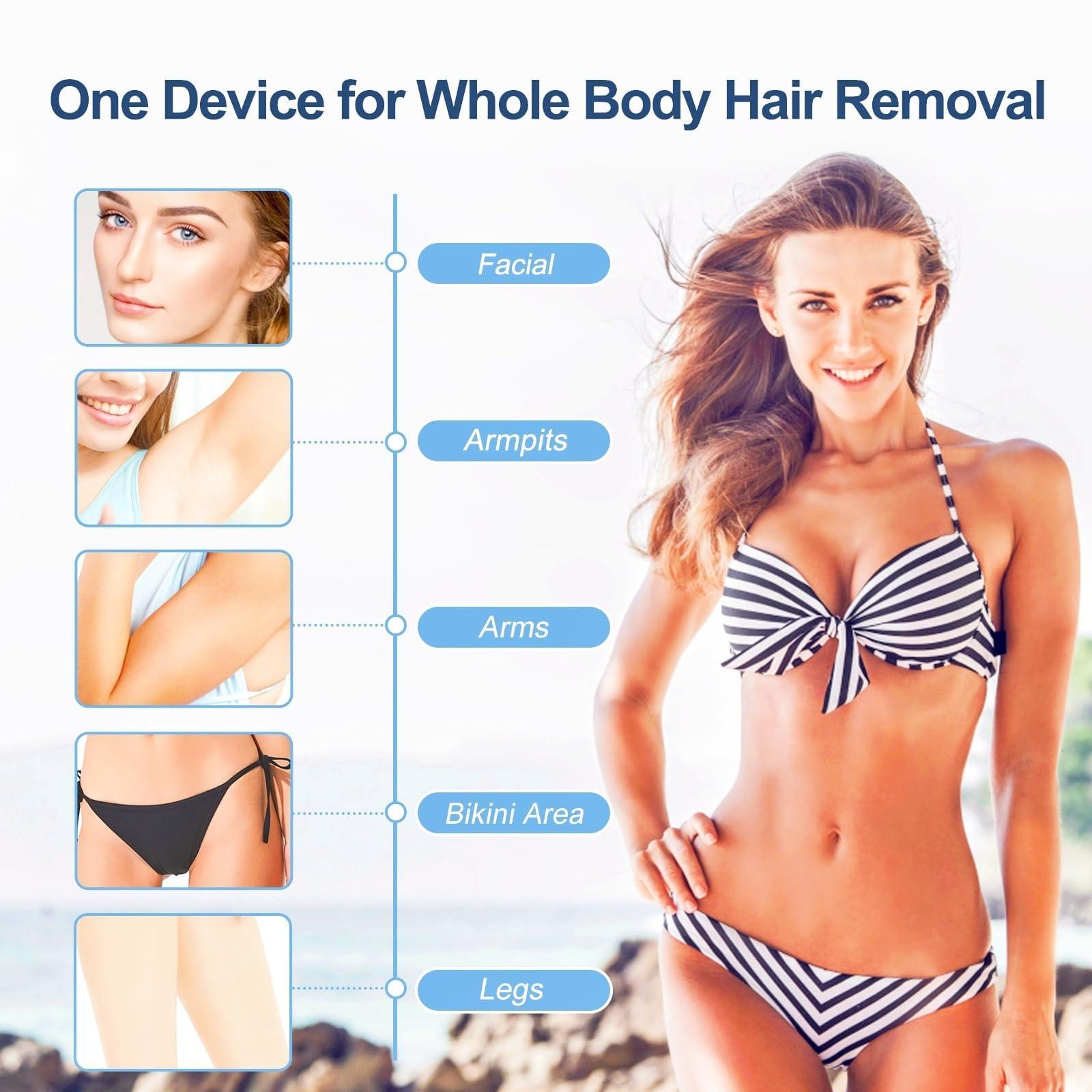 Gransumr Laser Hair Removal Device Home Use IPL Laser Beauty Device Laser Hair Removal for Women and Men Hair Remover with Painless Permanent for Whole Body,Facial Lip Bikini Line Armpit Back Leg Arm